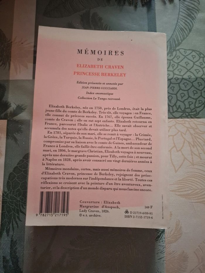 Mémoires de Elizabeth craven. Princesse berkeley - photo numéro 2