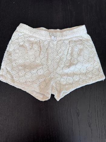 Short fille crème dentelle