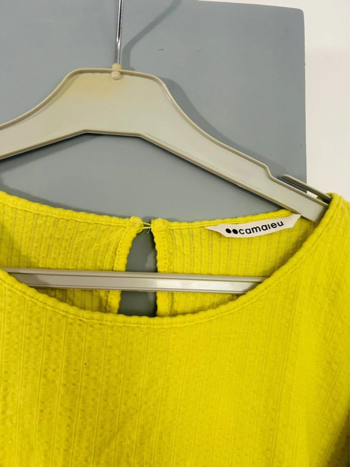 Magnifique blouse manches courtes en coton à volants • camaïeu • taille XL - photo numéro 6