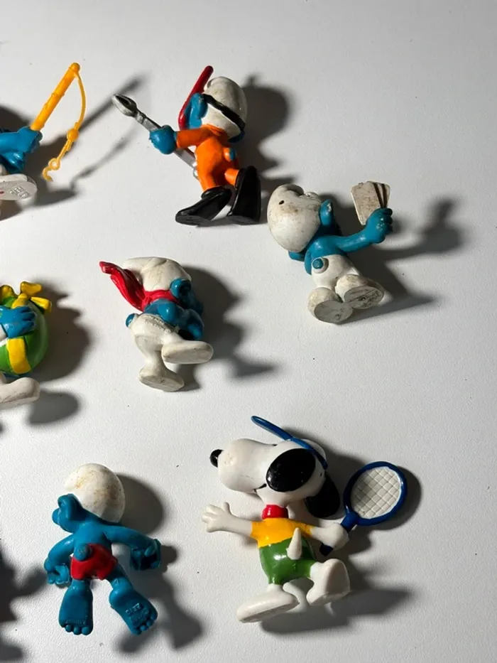 Lot de figurines divers schtroumpfs, snoopy vintage peyo bd - photo numéro 7