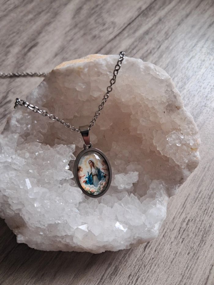 Collier médaillon vierge marie - photo numéro 2