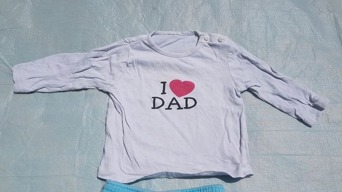 Ensemble fille 3 mois pantalon t-shirt I love dad - photo numéro 2