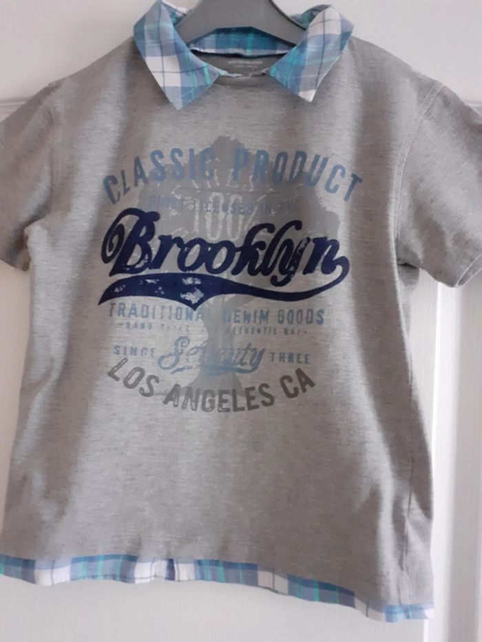 Tee-shirt col polo manches courtes garçon 10 ans