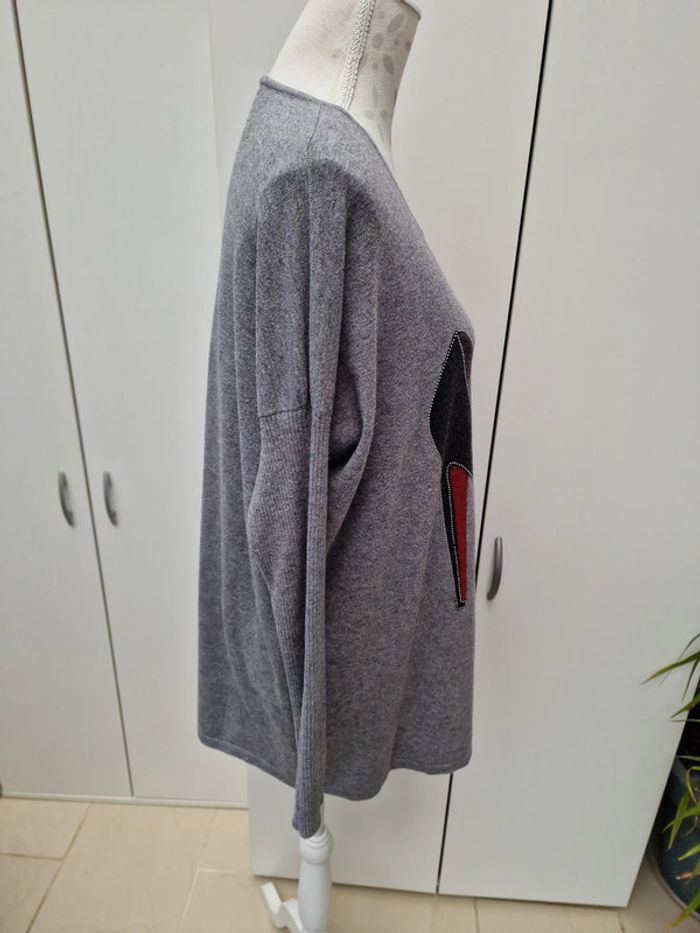 Sweat Gris Imprimé Femme Talon Strass - photo numéro 8