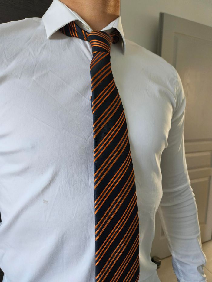 Cravate noire et orange Marco Verro - photo numéro 2