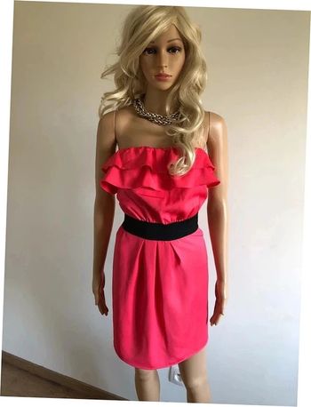 Robe bustier rose et noire neuve Naf Naf taille 42 (valeur 50€)