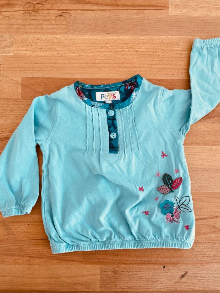 Ensemble 18 mois robe et t-shirt tons bleus - photo numéro 4