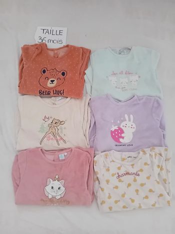 Lot de 6 grenouillères taille 36 mois
