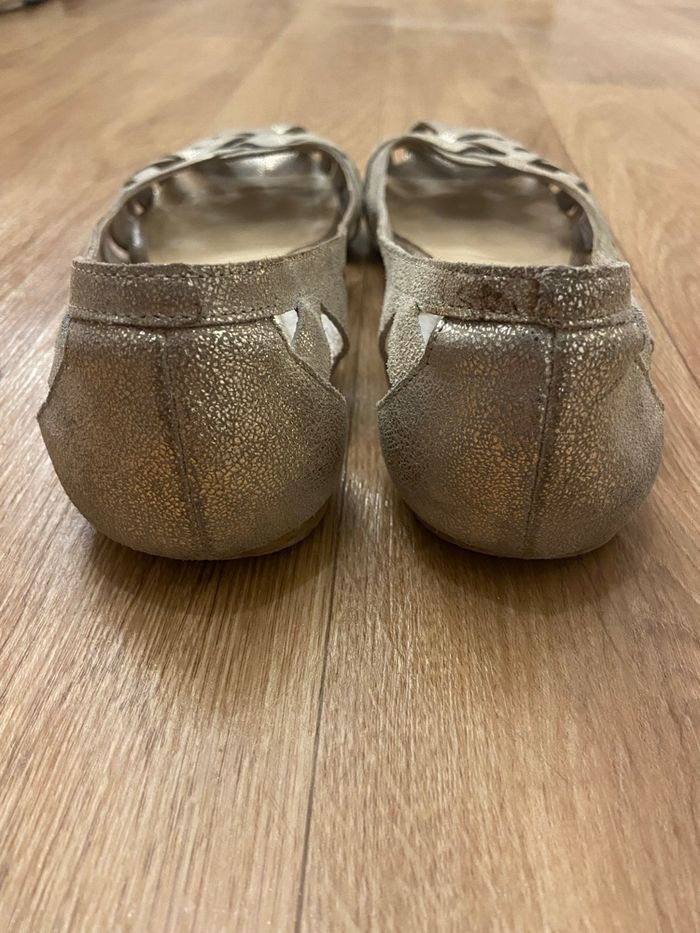 Ballerines ajourées platine cuir 38 - photo numéro 6