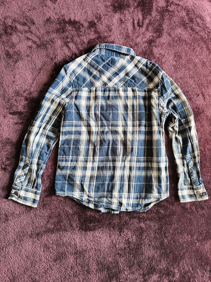 Chemise carreaux blanc et bleu marine Kiabi 8 ans - photo numéro 2