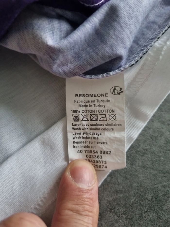 T-shirt à manches courtes style basket - blanc et violet - 16 ans - Besomeone - photo numéro 4