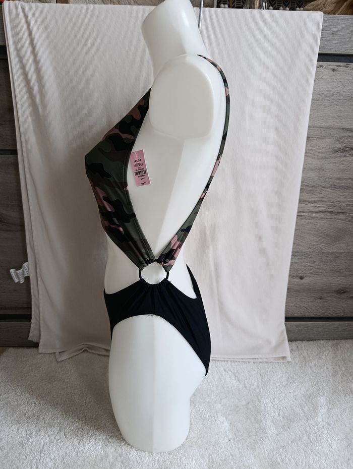 Maillot de bain une pièce trikini noir et camouflage Ardene neuf avec étiquette S - photo numéro 3