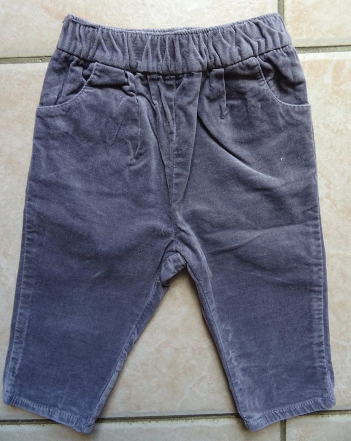 Ensemble gilet rayé et pantalon velours 6 mois - photo numéro 2