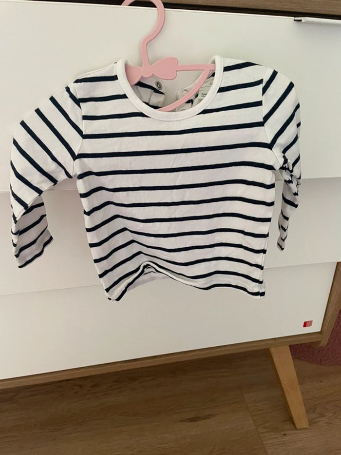 Tee shirt manche longue marinière 9 mois