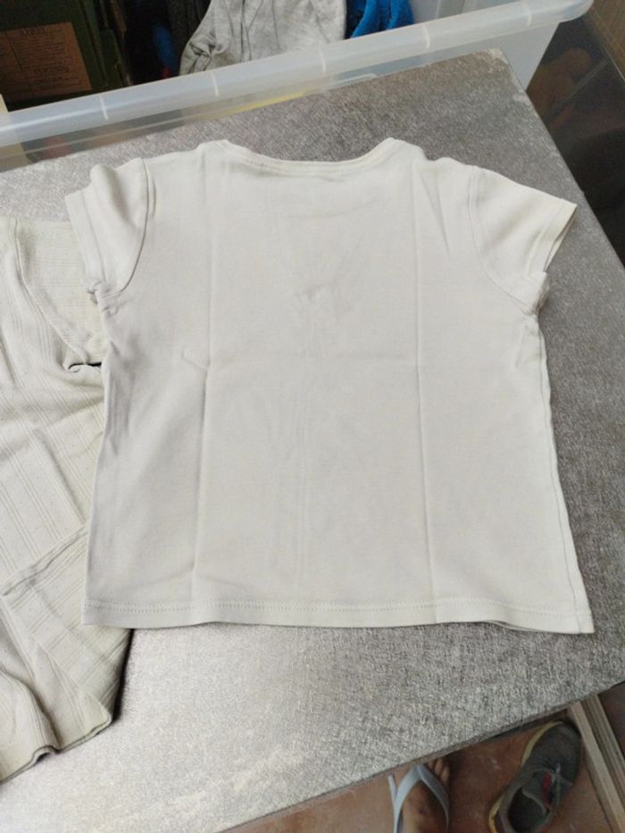 Lot de 2 Tee-shirt manches courtes 5 ans fille Petit Bateau et Okaïdi - photo numéro 9