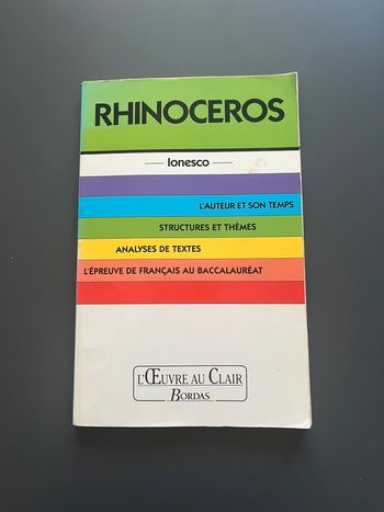 Livre œuvre Rhinocéros Ionesco