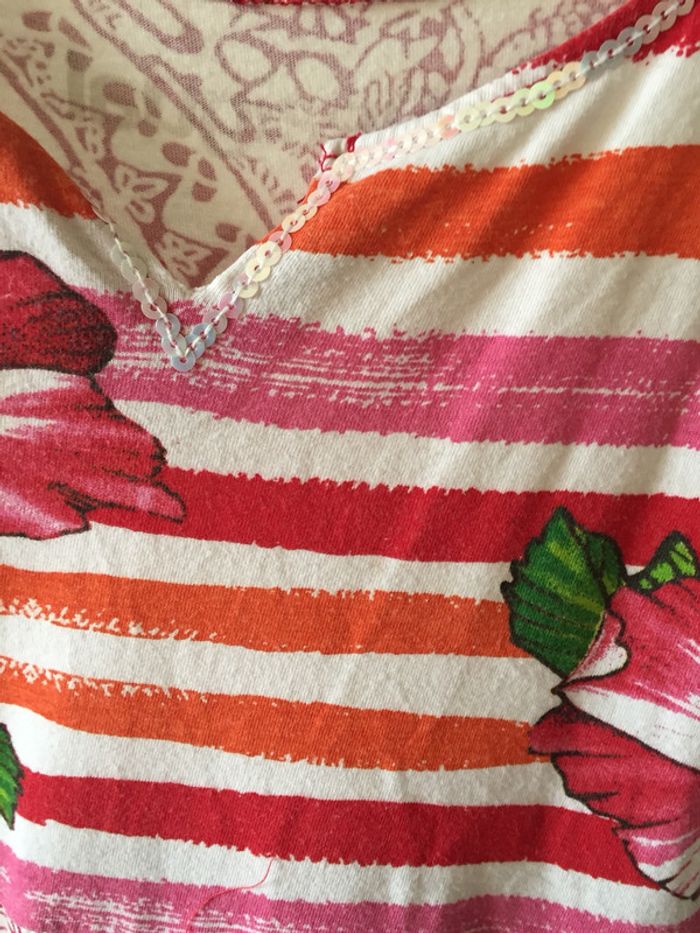 Robe rouge blanc Desigual Taille S - photo numéro 4