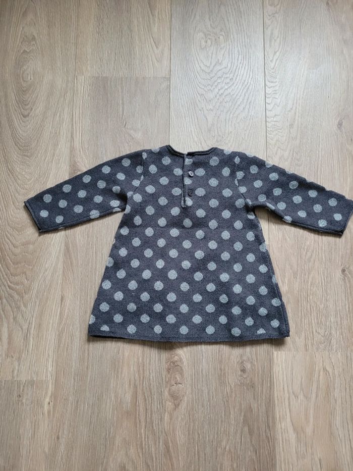Robe pull grise à pois - photo numéro 2