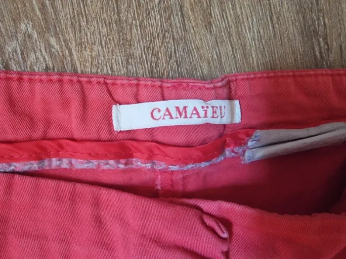 Bermuda rouge en jean 38 Camaïeu - photo numéro 2