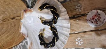 Créoles environ 5 cm torsadé fils or acier inoxydable or