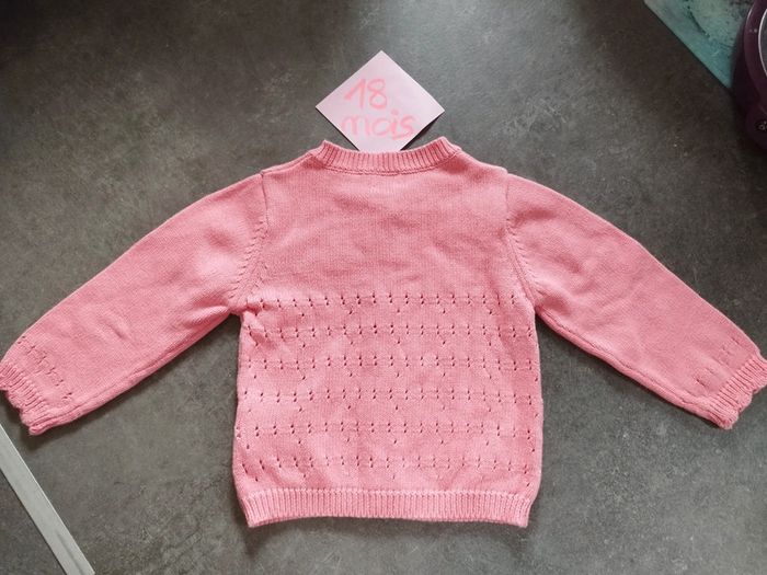 Gilet rose boutons multicolores 18 mois - photo numéro 4