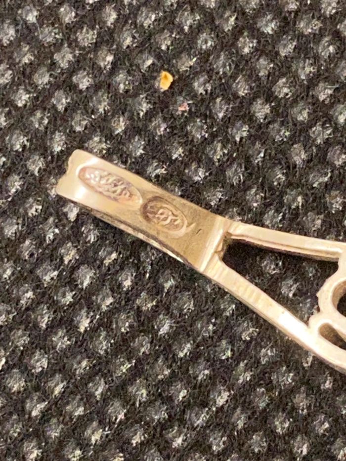 Joli pendentif en argent massif avec pierre noire TBE - photo numéro 5