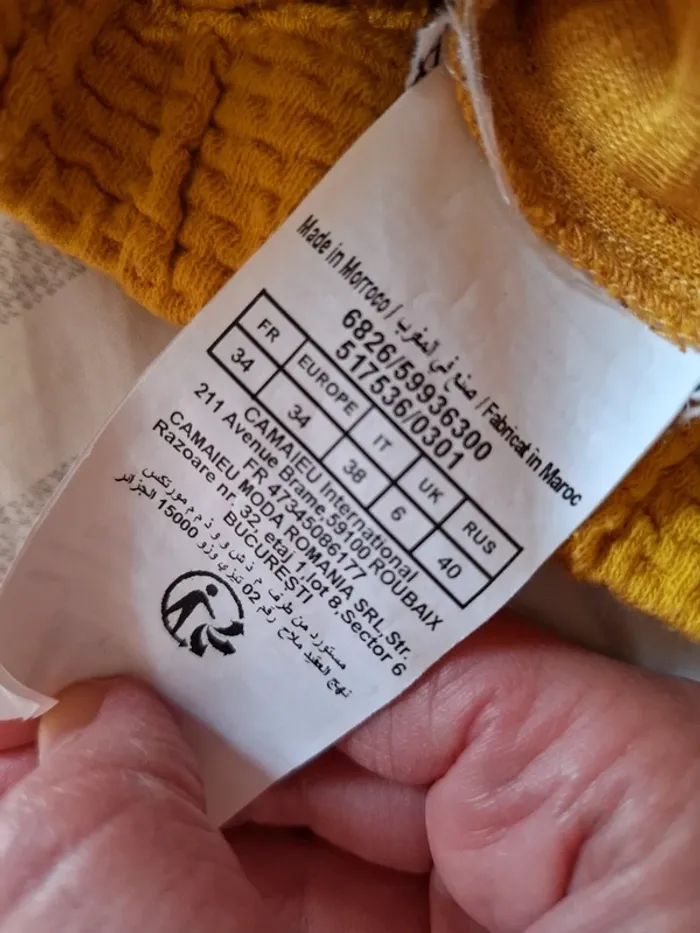 Jolie veste jaune moutarde avec broderie - 34 - très bon état - photo numéro 5