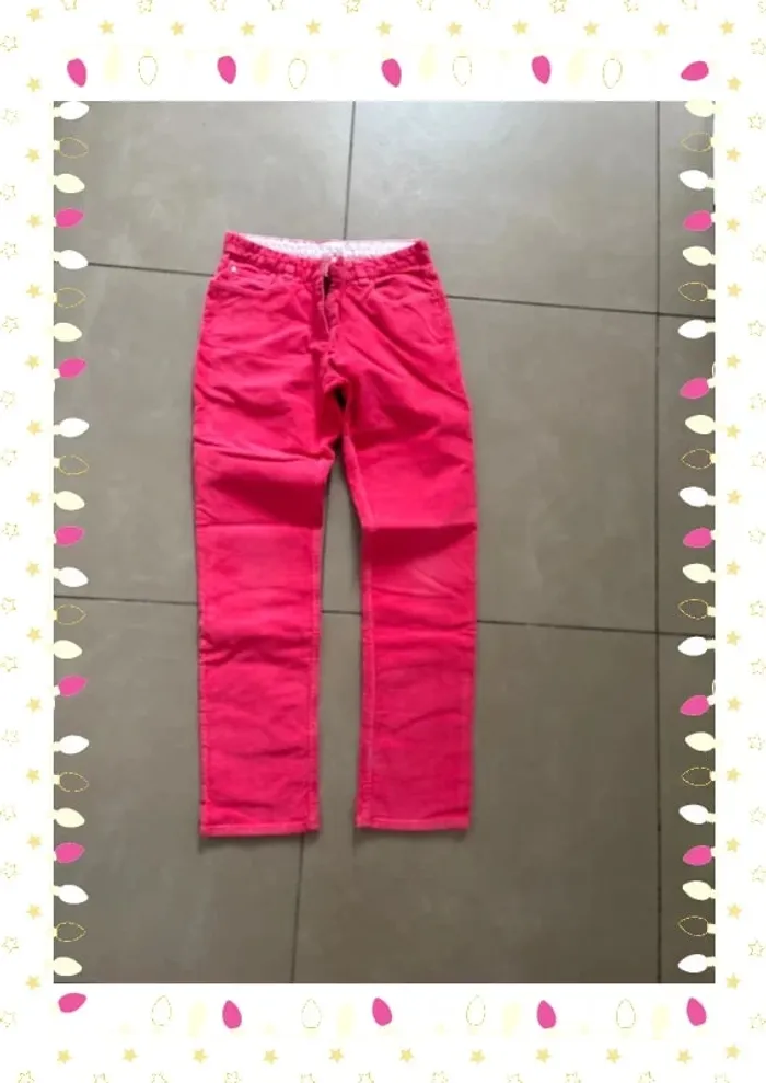 Jean slim rose petit bateau enfant fille taille 10 ans - photo numéro 2