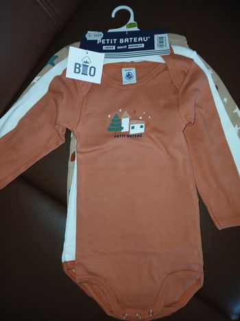 lot de 3 bodies garcon petit bateau 18 mois 81 cm