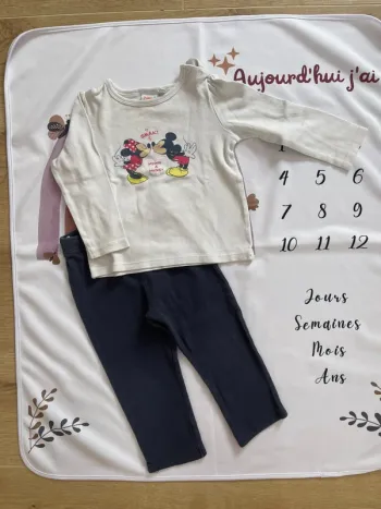 Pyjama bébé fille Disney Baby – Taille 24 mois – Motifs Minnie & Mickey