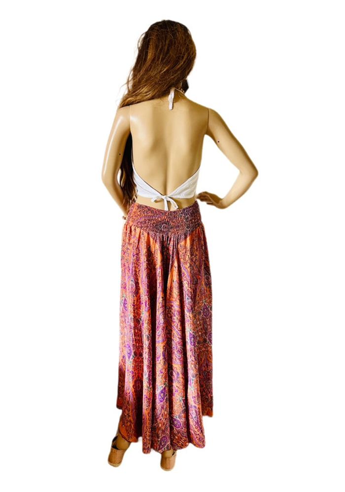 🪷Jupe-culotte indienne boho chic hippie Indian embroidered paisley skirt-culottes🪷 - photo numéro 6