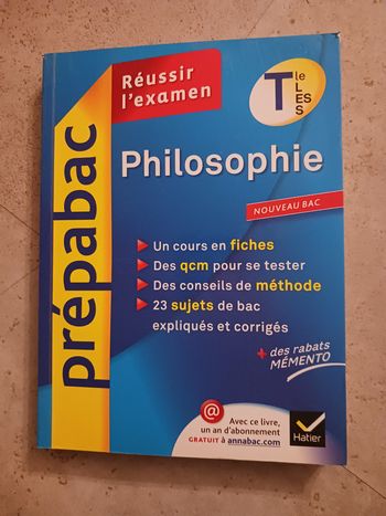 livre annales philosophie Tle S Hatier