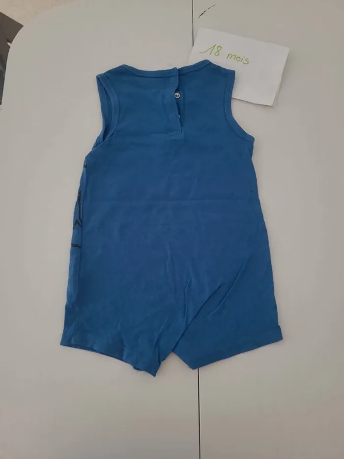 Combishort bleu motif crocodile taille 18mois kiabi - photo numéro 5