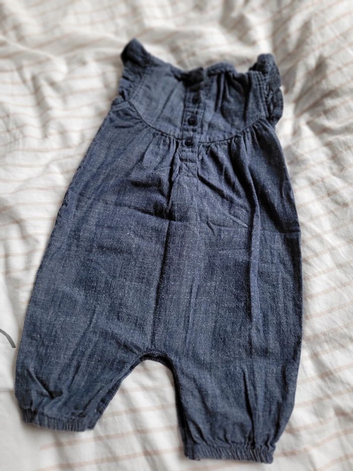 Barboteuse longue jean, sans manches 0/3 mois - photo numéro 2