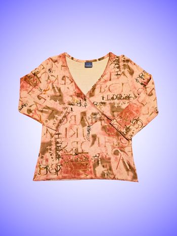 Tee-shirt Cache-cœur Rose Imprimé Taille Unique Sourcing
