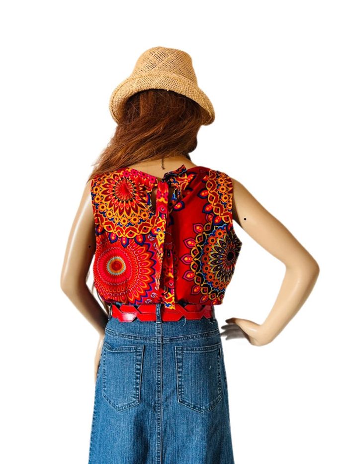 🧡🌞Top boho hippie Coline made in India ethnic chic mandala vibes top🌞🧡 - photo numéro 4