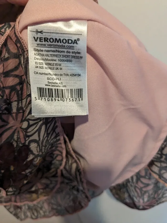 Robe Agatha Halterneck sortie de collection - fleurie rose - photo numéro 7