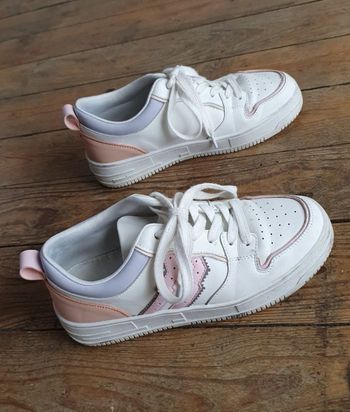 Baskets Sneakers CL11 blanches et roses 37