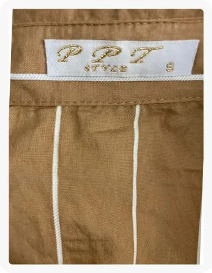 Robe chemise rayée beige PPT Style - photo numéro 8