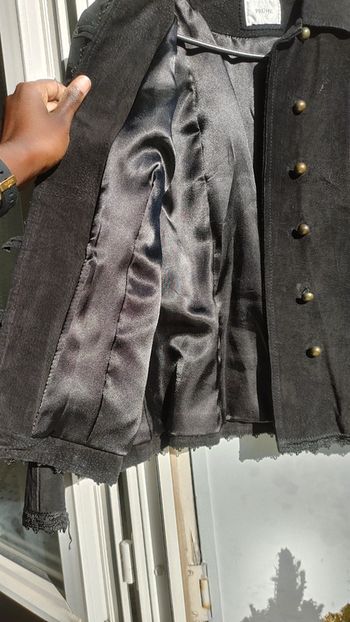 Veste en cuir daim velours