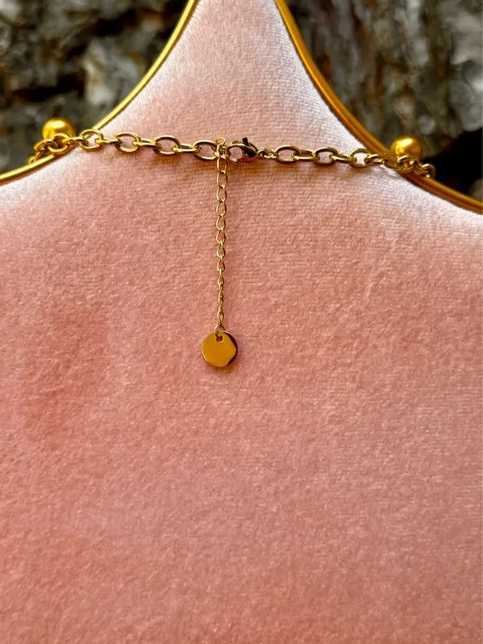 Collier chaîne épaisse réglable acier inoxydable or breloques croix piments médaille vierge - photo numéro 4