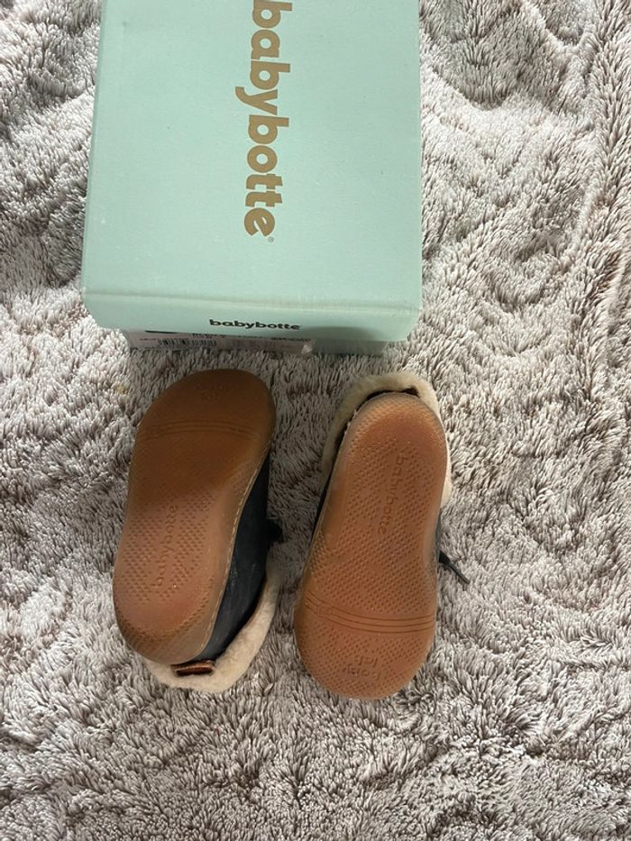 Babybotte bébé bottillon cuir fourree hiver abufl marine - photo numéro 3