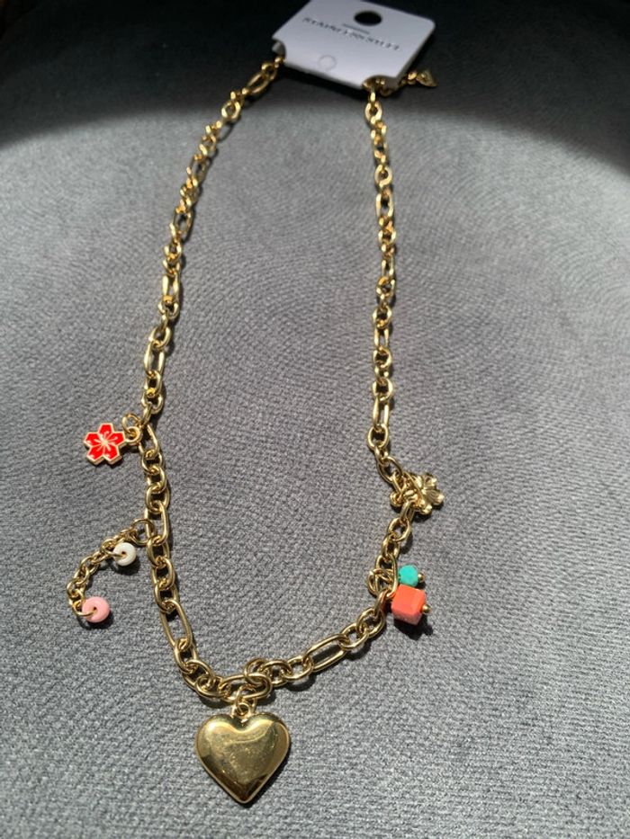 collier acier inoxydable doré - photo numéro 2