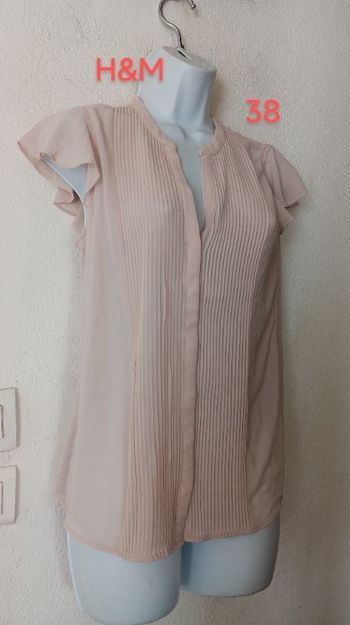 Chemise plissée manches courtes femme 38