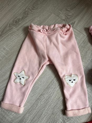 Jogging fourré rose bébé fille