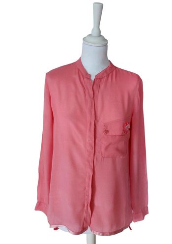 Chemise fluide en transparence rose taille M