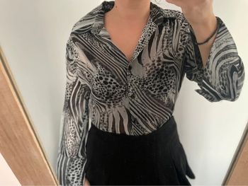 Chemise femme noir et grise