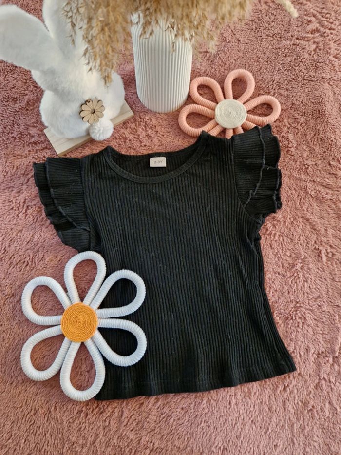 Tee-shirt noir Shein_3ans