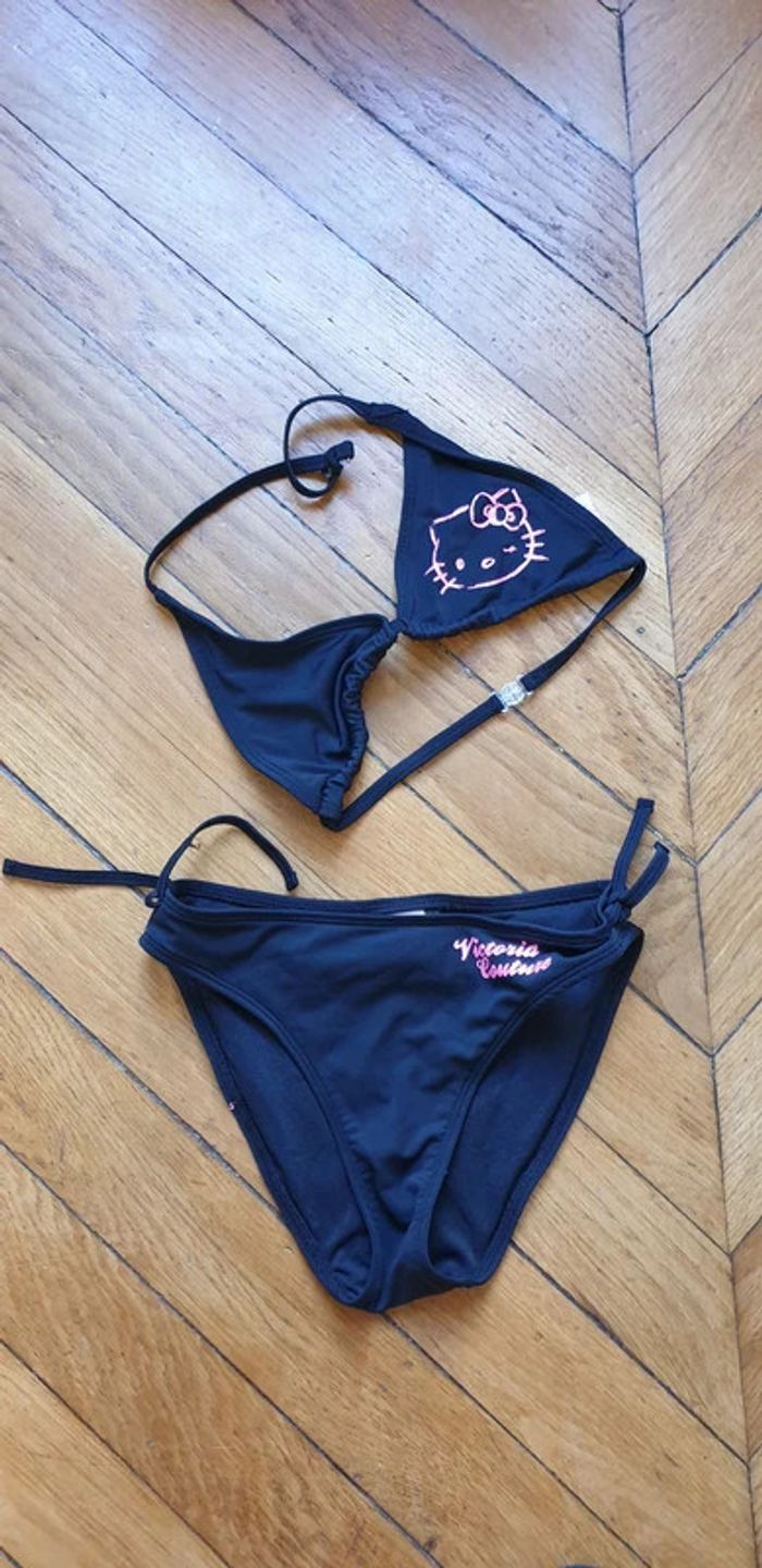 Maillot noir / rose Victoria couture HELLO Kitty T 12 ans - photo numéro 2