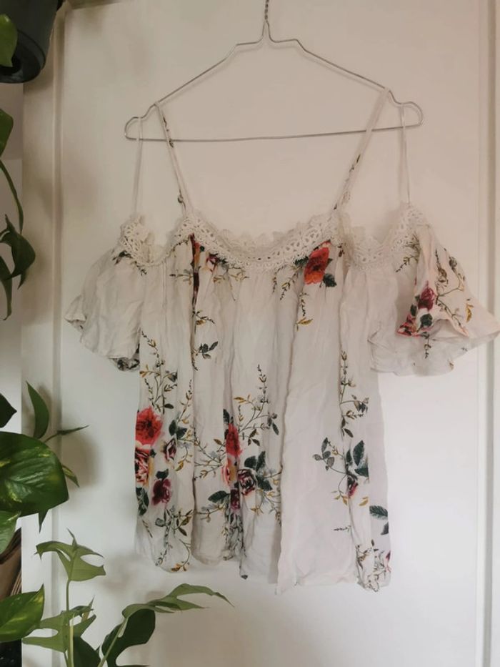 Top blanc à fleurs Jöwell - photo numéro 2